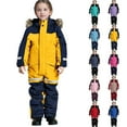 thumbnail image 1 of 1-15Years Kid's Boy and Girl's One Piece Snowsuit Kids Girls Boys Colorful Siamese Snowsuits Ski Suits Jackets Winter Jumpsuits, 1 of 10