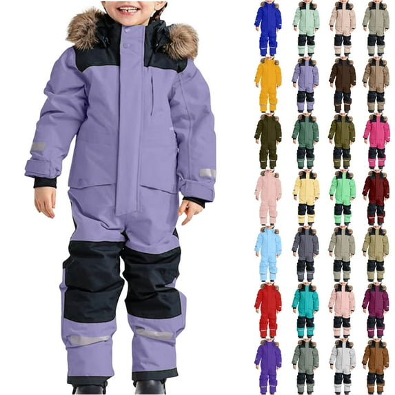 1-15Years Kids Girls Boys Ski Suits Jumpsuits Waterproof Windproof One Piece Snowsuits Winter Warm Outdoor Jackets Coats Ski Suits Jackets Winter Jumpsuits