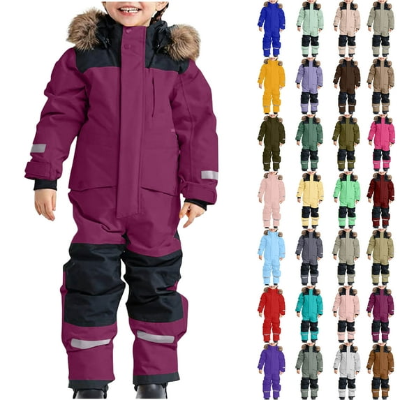 1-15Years Snowsuit Children Boys Ski Suit Kids Girls Boys Colorful Siamese Snowsuits Ski Suits Jackets Winter Jumpsuits