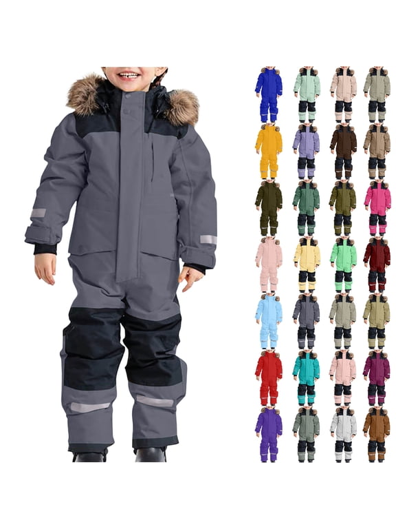 1-15Years Snowsuit Children Boys Ski Suit Kids Girls Boys Colorful Siamese Snowsuits Ski Suits Jackets Winter Jumpsuits