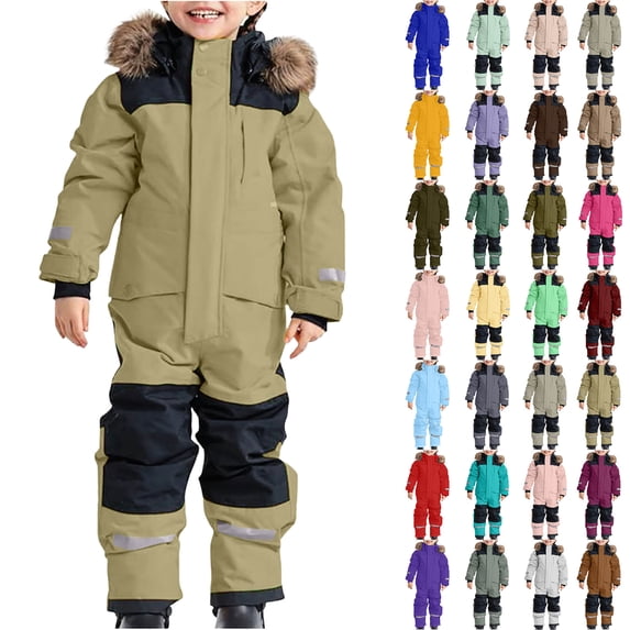 1-15Years Toddler Snowsuit Kids Ski Suit Baby Winter Coat Kids Girls Boys Colorful Siamese Snowsuits Ski Suits Jackets Winter Jumpsuits