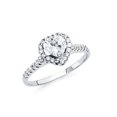 thumbnail image 1 of 1.15ct Halo Heart Round Set CZ Bridal 14k White Gold Engagement Ring, 1 of 2