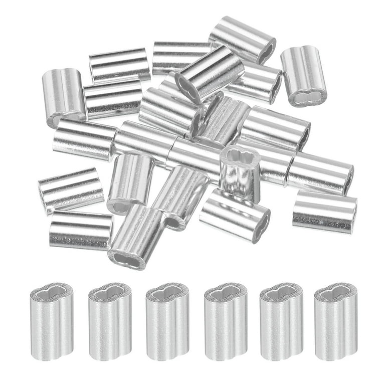 Hohopeti 250 Pcs Stainless Steel Ferrules Set – Double Barrel Crimp Sleeves For Wire Rope, Cable Repair, Loop Making