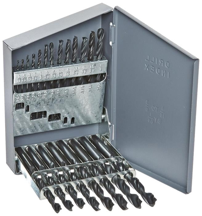 1/16"-3/8" x64ths 21 Piece HSS Jobber Length Drill Bit Set, Qualtech, DWD21J-SET