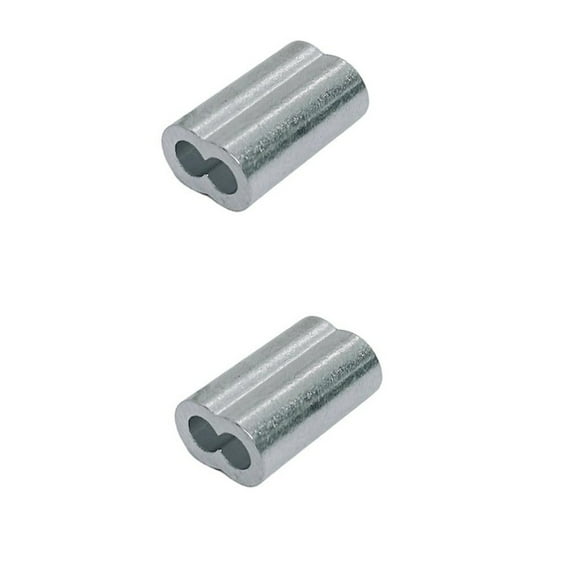 1/16" Aluminum Crimping Loop Sleeve Wire Rope Sleeves Double Barrel Ferrule 2 Pc