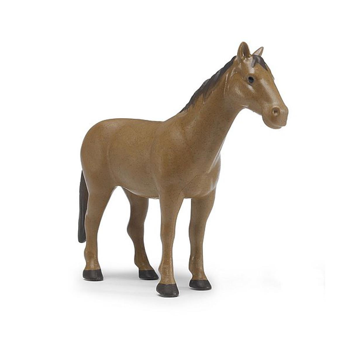 Realistic Brown Plastic Horse Figurine Toy