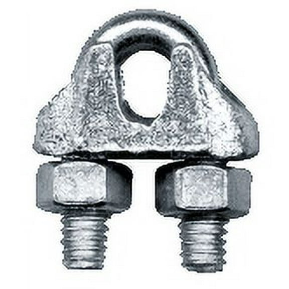 1/16" Cable Clips, 50 Pack, Zinc Plated Malleable Wire Rope Clips (UPC Tagged), Peerless Chain, 4503040