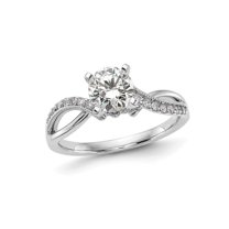 1.16 Carat (Ctw VS2, D-E-F) IGI Certified Round Lab-Grown Diamond Engagement Ring 14K White Gold for Women