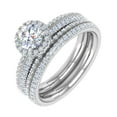 thumbnail image 1 of 1.16 Carat Prong Set Diamond Halo Bridal Ring Set in 10K White Gold (Ring Size 10.75), 1 of 4