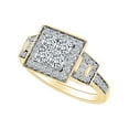 thumbnail image 1 of AFFY 1.16 Ctw Round Cut Narutal White Diamond Square Halo Engagement Wedding Ring 14k Solid Yellow Gold (I-J Color), 1 of 1