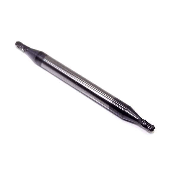 1/16" Diam, 1/8" LOC, 4 Flute Solid Carbide Ball End Mill