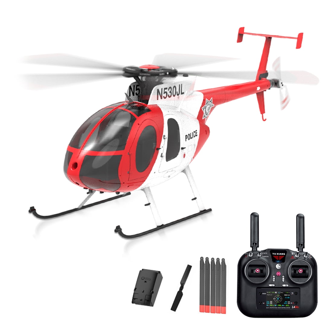 1/16 F119S MD500 Little Bird RC Helicopter for Adults, 2.4G 9CH Flybarless Military Remote Control Helicopter Model, 6G/3D GPS Smart RC Airplane with Optical Flow Positioning & Dual Brushless Motors