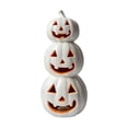 thumbnail image 1 of 1 16 Inch 3 Tier White Halloween Pumpkin Decorations Light Up Jack O Lantern for Indoor Outdoor Home Porch Patio Fall Halloween Decor, 1 of 6