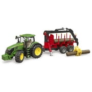 1/16 John Deere 7R 350 Tractor with Forestry Trailer by Bruder 09829