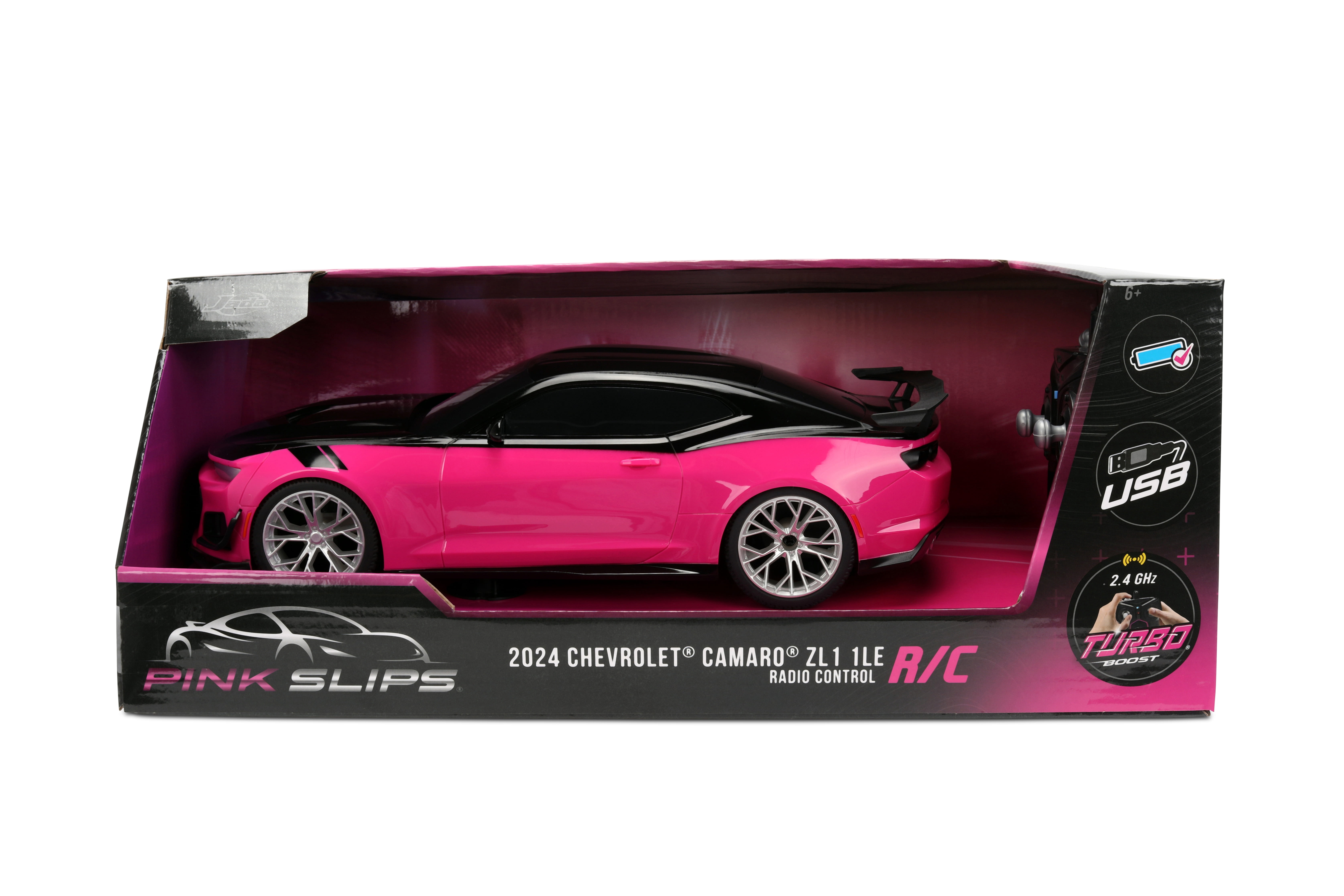 Jada Toys Pink Slips Chevy Camaro ZL1 1LE RC Car, 1:16 Scale, Ages