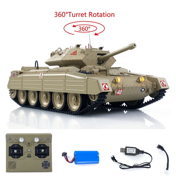 Tanque RC Crusader MKIII 1/16 – 37x17x13 Cm – 360° Torre Giratoria Con Humo Y Sonido – RTR – Exterior