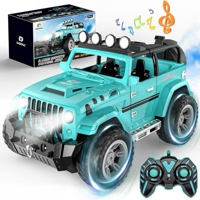 116 Rc Car,Remote Control Jeep Car with Fog Mist & Music for Boys, 2