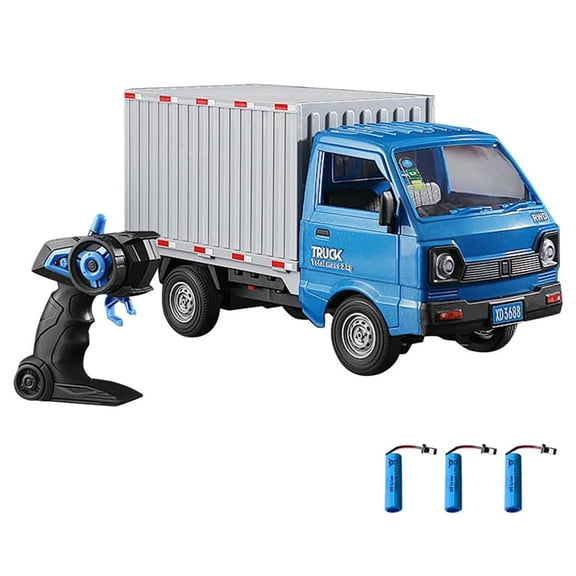 1/16 Scale 2.4G Remote Control Truck with Lights and Water Jet Function, Rear Compartment Includes Jet Unit and Battery