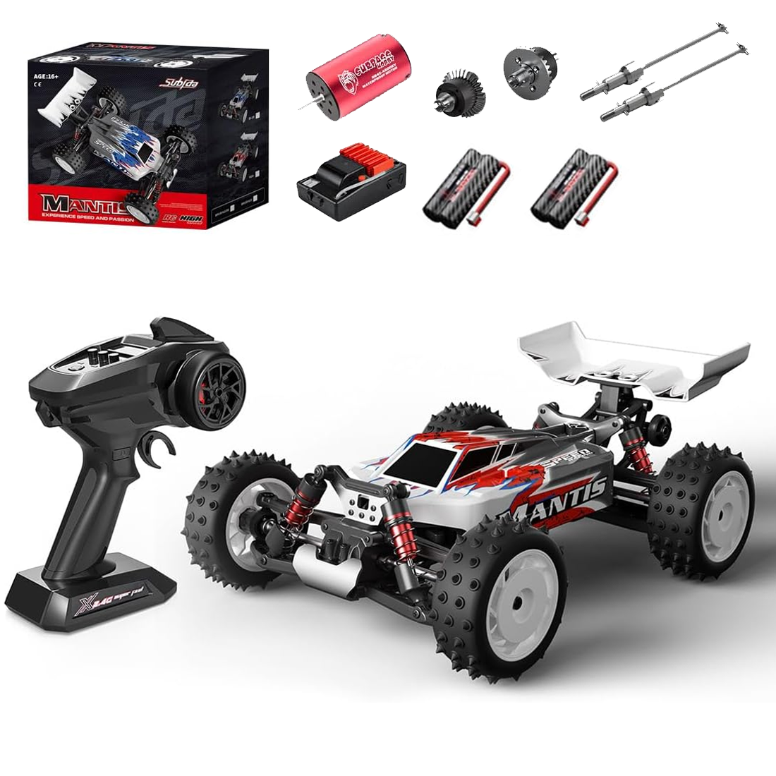 1/16 Scale 4WD RC Off-Road Truck, 70KM/H Brushless Remote Control Car with Full Proportional Steering, All-Metal Bearing Gear Vehicle Model for Hobbyists