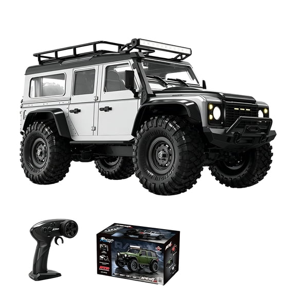 1/16 Scale Full Proportional RC Crawler, 2.4GHz 4WD Off-Road Rock Climbing Truck with LED Multi-Mode Lights, 9KG Metal Gear Servo, High-Torque RC Car Toy Gift for All Terrain (R1603/Grey)