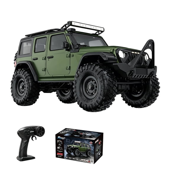 1/16 Scale Full Proportional RC Crawler, Off-Road Climbing Vehicle with 12 Lighting Effects and Metal Gear Servo for Adults and Hobbyists