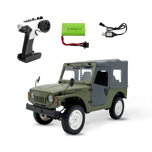 1/16 Scale High-Simulation RC Crawler, - 1/16 Remote Control Off-Road Climbing Car with LED Lights & 7.4V 500mAh Battery, 2.4G Proportional Control Drift Vehicle for Adults