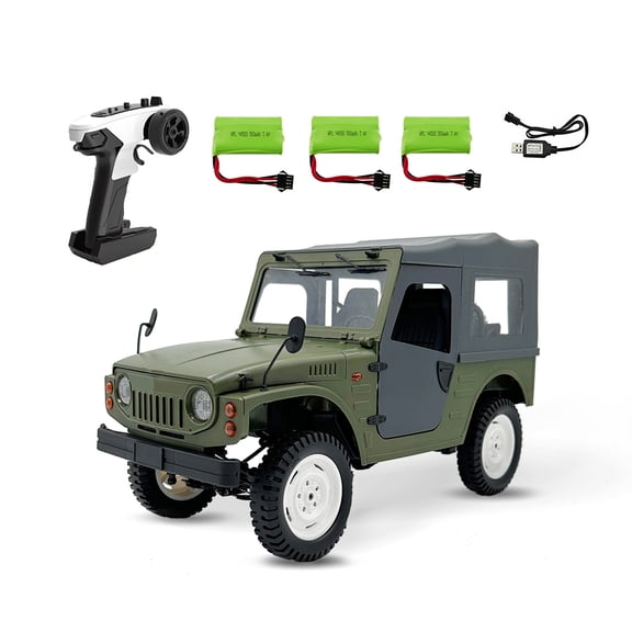 1/16 Scale High-Simulation RC Crawler, - 1/16 Remote Control Off-Road Climbing Car with LED Lights & 7.4V 500mAh Battery, 2.4G Proportional Control Drift Vehicle for Adults