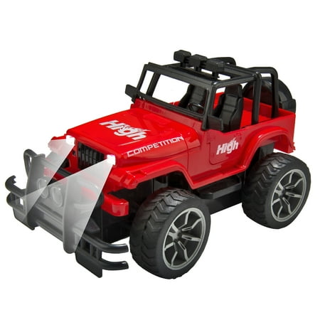1:16 Scale High Speed Remote Control Truck Vehicle for Kids, RC Cars with Lights and Sounds, Rechargeable