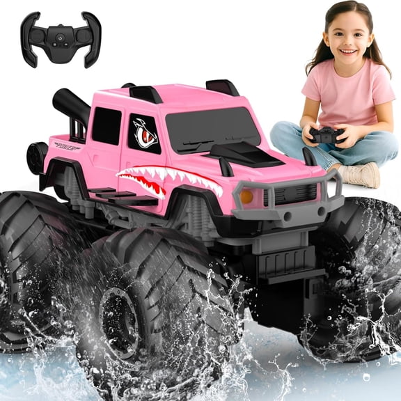 1:16 Scale Pink Remote Control Monster Truck 4WD Off-Road All Terrain Vehicle