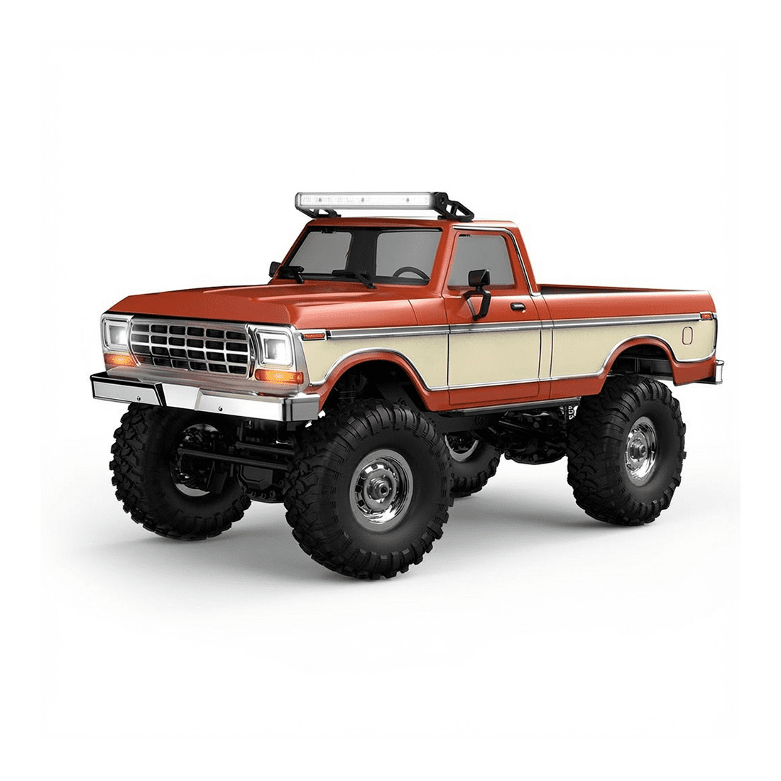 1/16 Scale RC Crawler, Full-Proportional Pickup Truck, 4WD Off-Road Truck with Metal Chassis & LED Lights, RC Car for Adult Hobbyists, Red