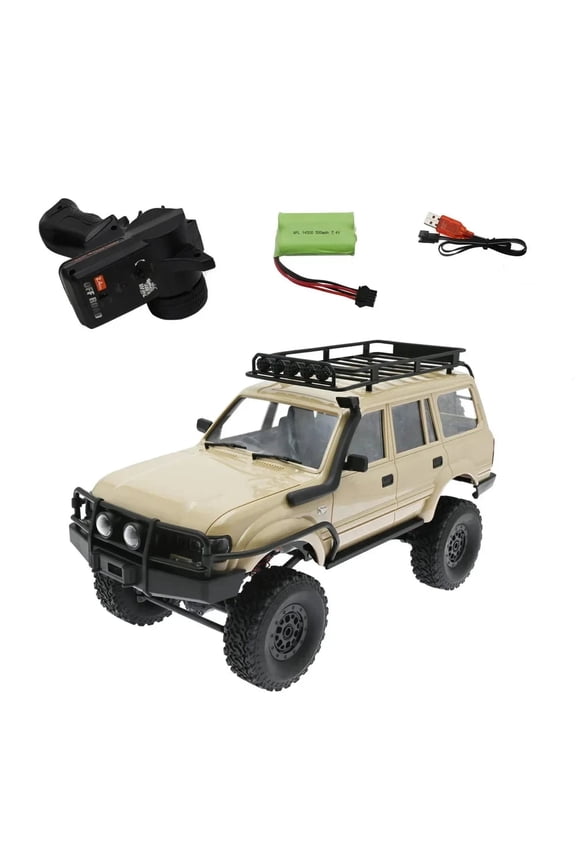 1/16 Scale RC Crawler, WPL C54-1 RTR RC Truck 4x4 Off Road RC Rock Crawler with Upgraded Chassis, 260 Motor New Gearbox and Batteries for Adults Hobby Toy Yellow