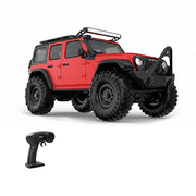 1/16 Scale RC Rock Crawler 4WD, Full Proportional Off-Road Remote Control Truck with Metal Gear Servo, Multi-Mode LED Lights, Body-on-Frame Chassis, USB Rechargeable Red