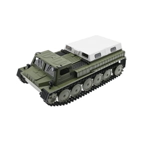 1/16 Scale RC Tracked Transport Vehicle With Full Proportional Control Dual Batteries Rubber Tracks And 7.4V Power 2.4GHz Remote Control Hobby Vehicle For Grass Trail Outdoor Driving( Green )