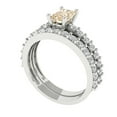 thumbnail image 1 of 1.16 ct Brilliant Emerald Cut Natural Morganite 14k White Gold Solitaire with Accents Engagement Bridal Wedding Ring Band Set size 5, 1 of 7