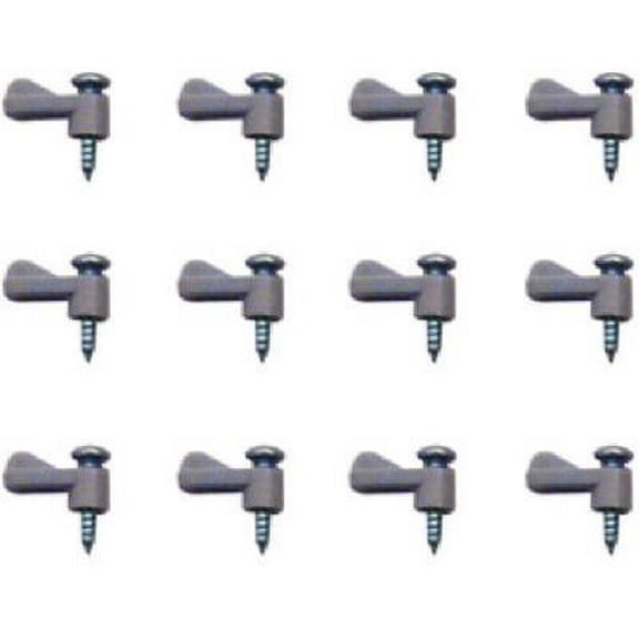 1/16 in. Screen Clips with Screws, Gray Plastic (12-pack)