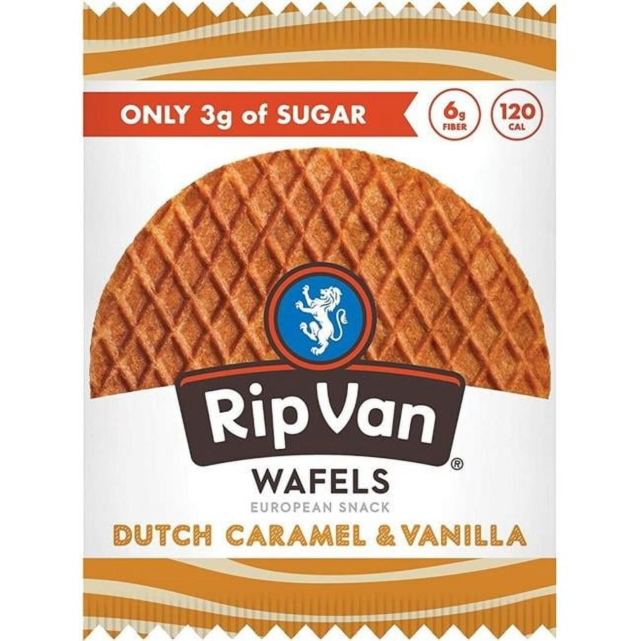1.16 oz Wafels Dutch Caramel & Vanilla Stroopwafels Healthy Snacks - 12 per Box