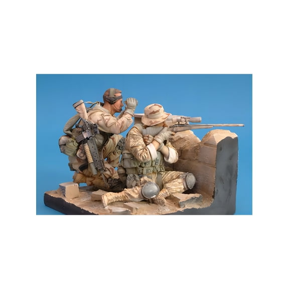 1/16 resin figure unpainted model kit, WWII soldiers, 2 people with scene, unassembled and unpainted GK