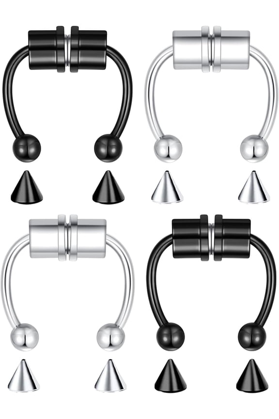 1-16Pcs 16G 18G 20G 22G Nose Rings Hoops Nose Piercings Fake Nose Ring Fake Septum Nose Ring Fake Lip Rings Fake Septum Piercing Fake Nose Piercing Fake Nose