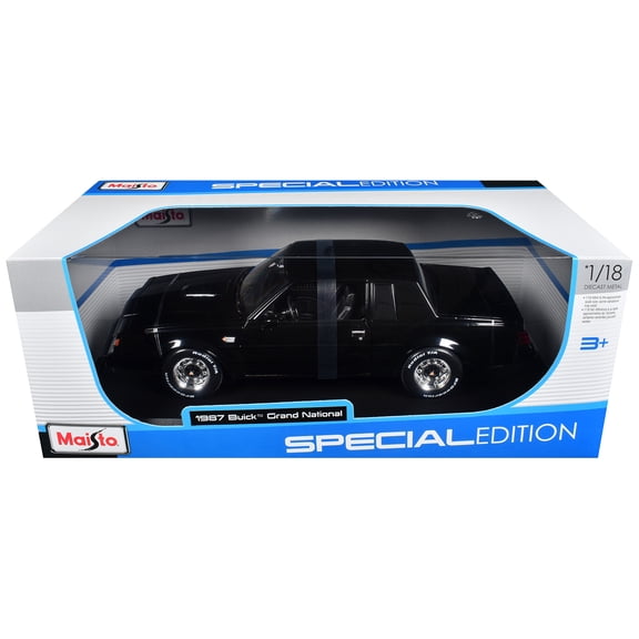 1/18 Diecast Model Car 1987 Buick Grand National Black "Special Edition" Series by Maisto