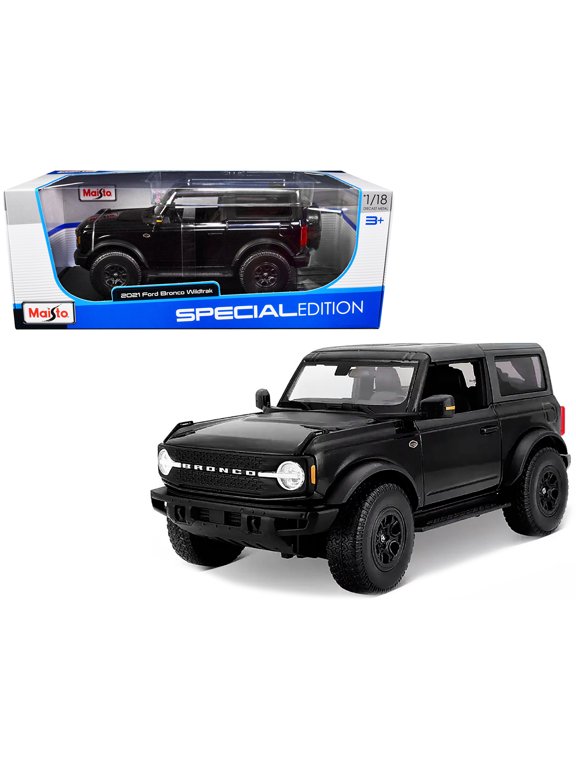 1/18 Diecast Model Car 2021 Ford Bronco Wildtrak Black Metallic with Dark Gray Top "Special Edition" by Maisto