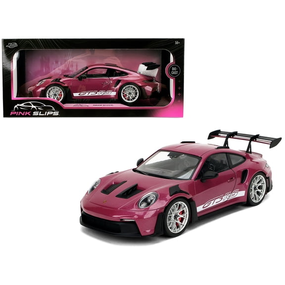 1/18 Diecast Model Car Porsche 911 GT3 RS Red Violet Metallic with White Stripes "Pink Slips" Series by Jada