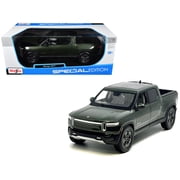 1/18 Diecast Model Car Rivian R1T Pickup Truck Dark Green Metallic with Sunroof "Special Edition" Series by Maisto