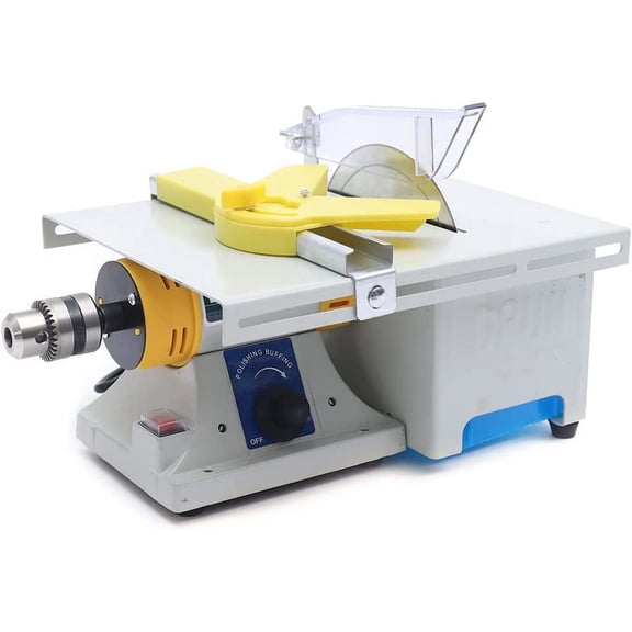 1.18 Inch Cutting Depth Mini Lapidary Saw, Multifunctional Bench Cutting Polishing Machine with Grinding Wheel, DIY Cutter Grinder for Jade Wood Jewelry Processing
