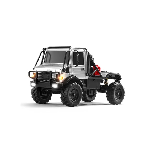 1:18 RC Car 4WD RC Rock Crawler with LED Lights, 2.4GHz Remote Control Climbing Car for Adults, Hobby Grade Off-Road Truck, Silver