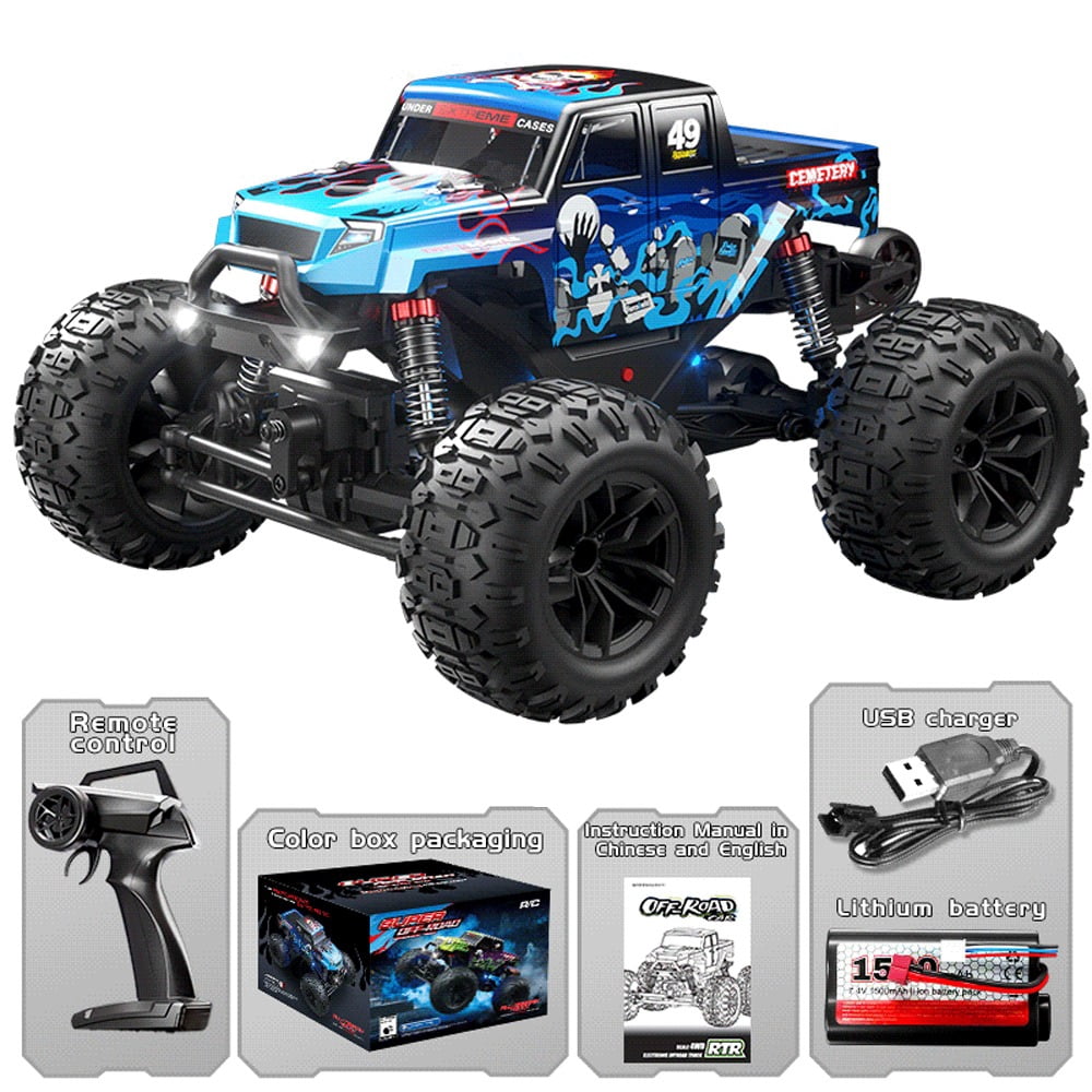 1:18 RC Cars, 2.4GHz 4WD High Speed 30 KM/H Remote Control Car All Terrain Off Road Monster Truck RC Drift Car for Adults Boys 8-12