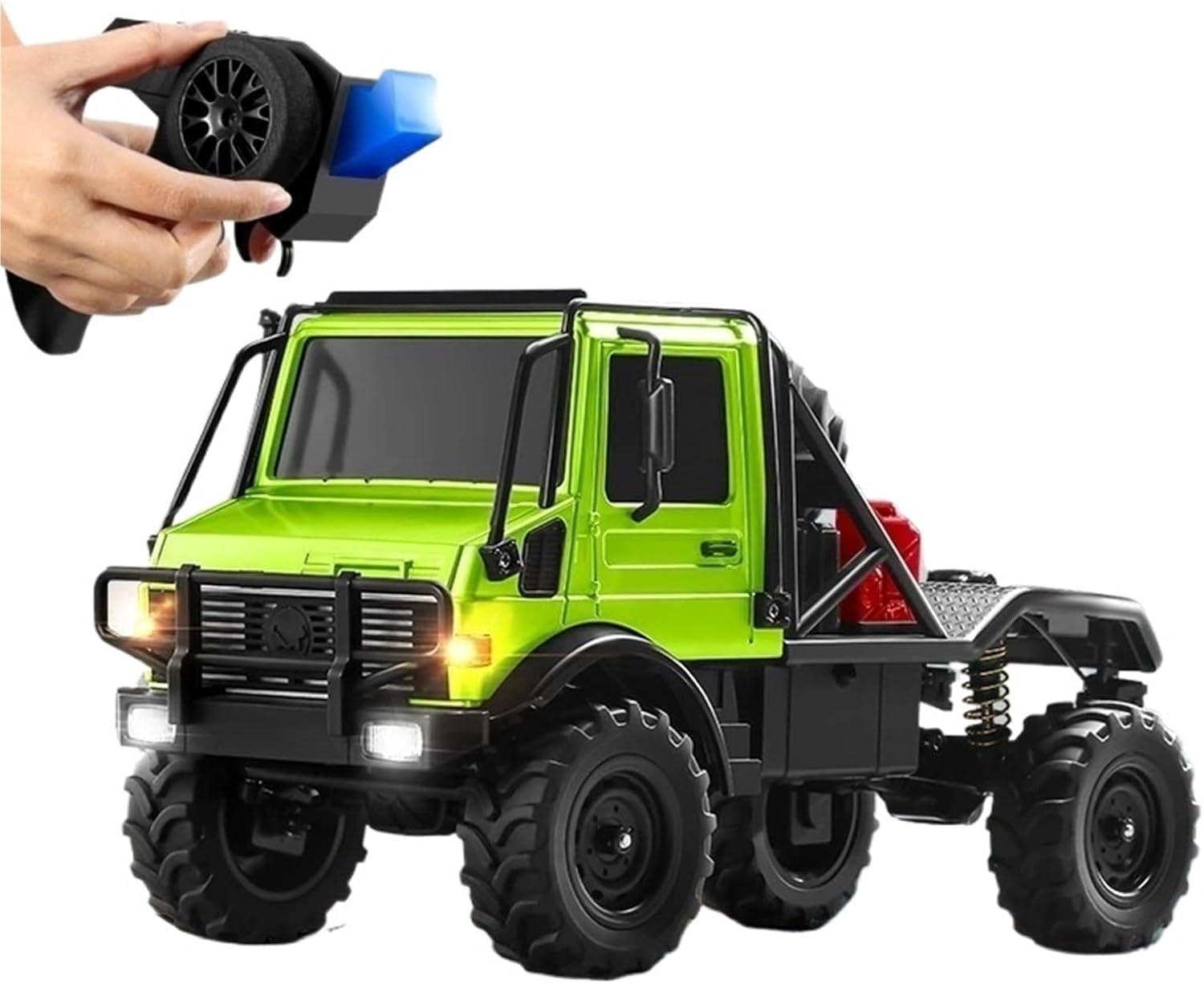 1/18 RC Semi-Truck for Adults, MN-333 Unimog Off-Road RC Rock Crawler, 4WD RC Truck RTR Transport Car Alloy Model for Hobby Toy Gifts (Green)
