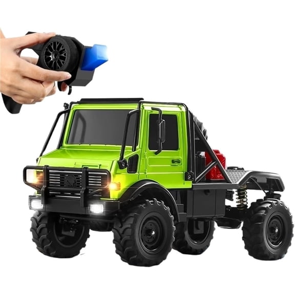 1/18 RC Semi-Truck for Adults, MN-333 Unimog Off-Road RC Rock Crawler, 4WD RC Truck RTR Transport Car Alloy Model for Hobby Toy Gifts (Green)