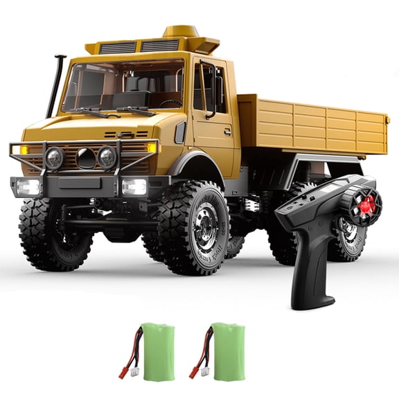 1/18 RC Truck, Full-Proportional Off-Road Crawler with Dual-Speed Gearbox, Realistic Lights Includes 2 Rechargeable Batteries for Aldult