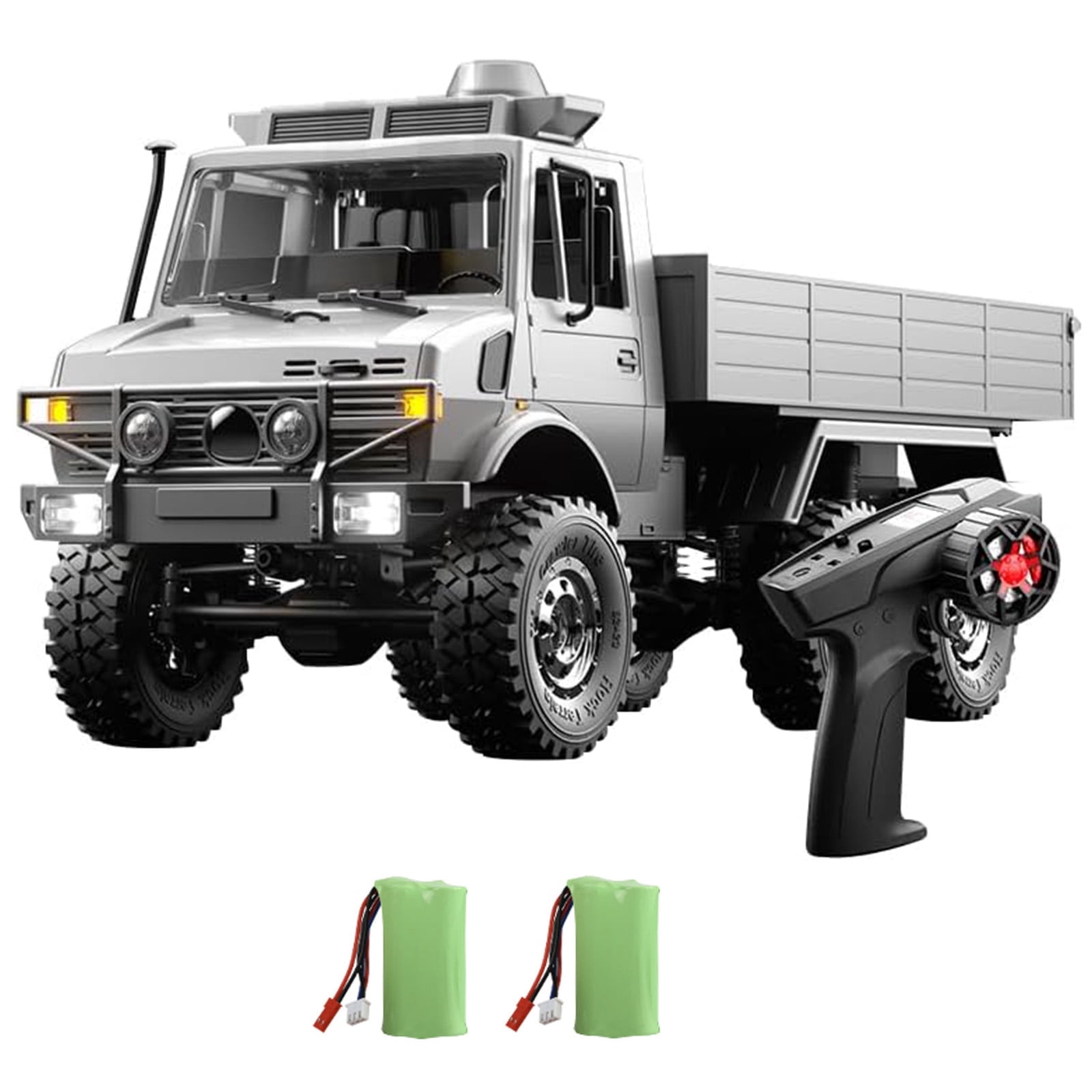 1/18 RC Truck, Full-Proportional Off-Road Crawler with Dual-Speed Gearbox, Realistic Lights Includes 2 Rechargeable Batteries for Aldult