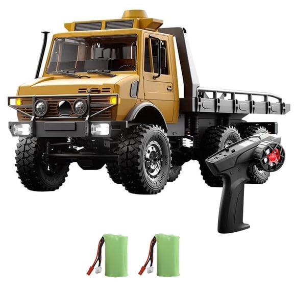 1/18 RC Truck, Full-Proportional Off-Road Crawler with Dual-Speed Gearbox, Realistic Lights Includes 2 Rechargeable Batteries for Aldult